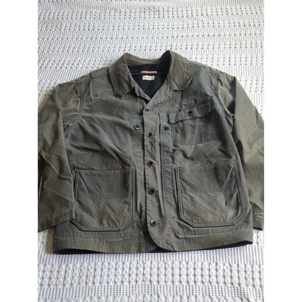 Apolis Global Citizen USMC Waxed Wool Lined Jacket Size Medium Charcoal Gray